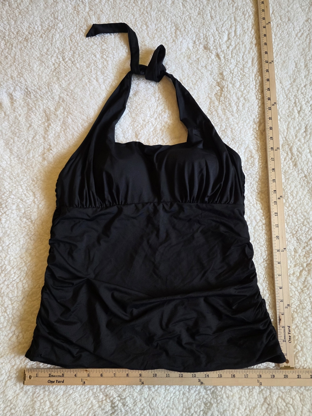 Lands' End Black Halter Tankini Swim Top